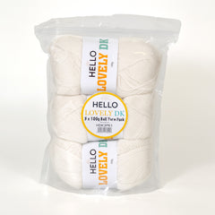 Hello Lovely DK Yarn Pack – 3 x 100g (White)