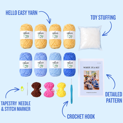 Hello Artisan Box - White Tea Set | DIY Crochet Amigurumi Kit
