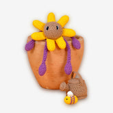 Knitty Critters - Blossom Time - Yellow Daisy | DIY Amigurumi Crochet Kit