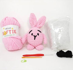 Knitty Critters - Hello Softies - Bubbles The Bunny | DIY Amigurumi Crochet Kit