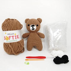 Knitty Critters - Hello Softies - Hugo The Bear | DIY Amigurumi Crochet Kit