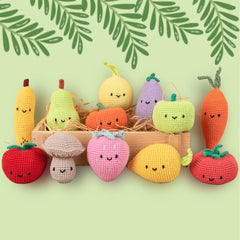 Pouch Pals Crochet Kit – 12 Fruit & Veg Characters Bundle