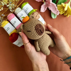 Knitty Critters - Pouch Pals | Caroline Capybara | DIY Amigurumi Crochet Kit