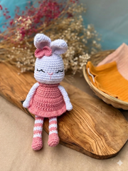 Knitty Critters - Easter - Bunny with Pink Dress | DIY Amigurumi Crochet Kit
