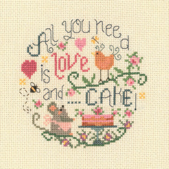 Folk Art - Counted Cross Stitch Kit - Love And Cake