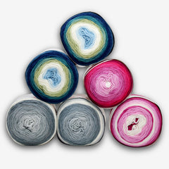 Assorted Variegated Cake Yarn 6 balls x 150g yarn