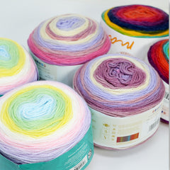 Assorted Variegated Cake Yarn 6 balls x 150g yarn
