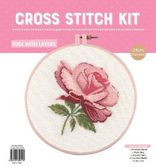 Cross Stitch Hoop Kit - Roses With Layers