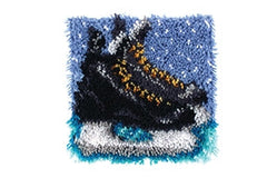 WonderArt Skates Latch Hook Rug Kit 12" x 12"