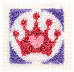 Wonderart Latch Hook Kit - Princess Crown 12" x 12"