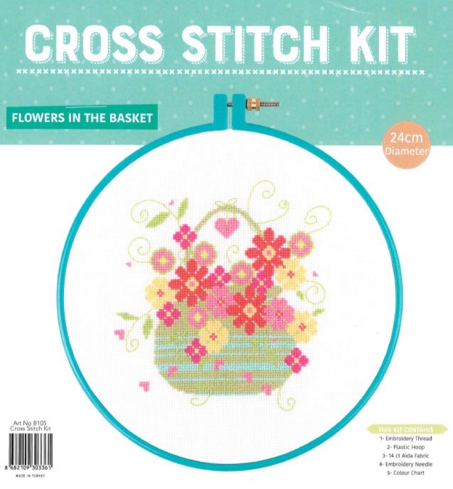 Cross Stitch Hoop Kit - Flowers in the Basket