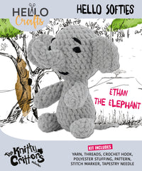 Knitty Critters - Hello Softies - Ethan The Elephant | DIY Amigurumi Crochet Kit