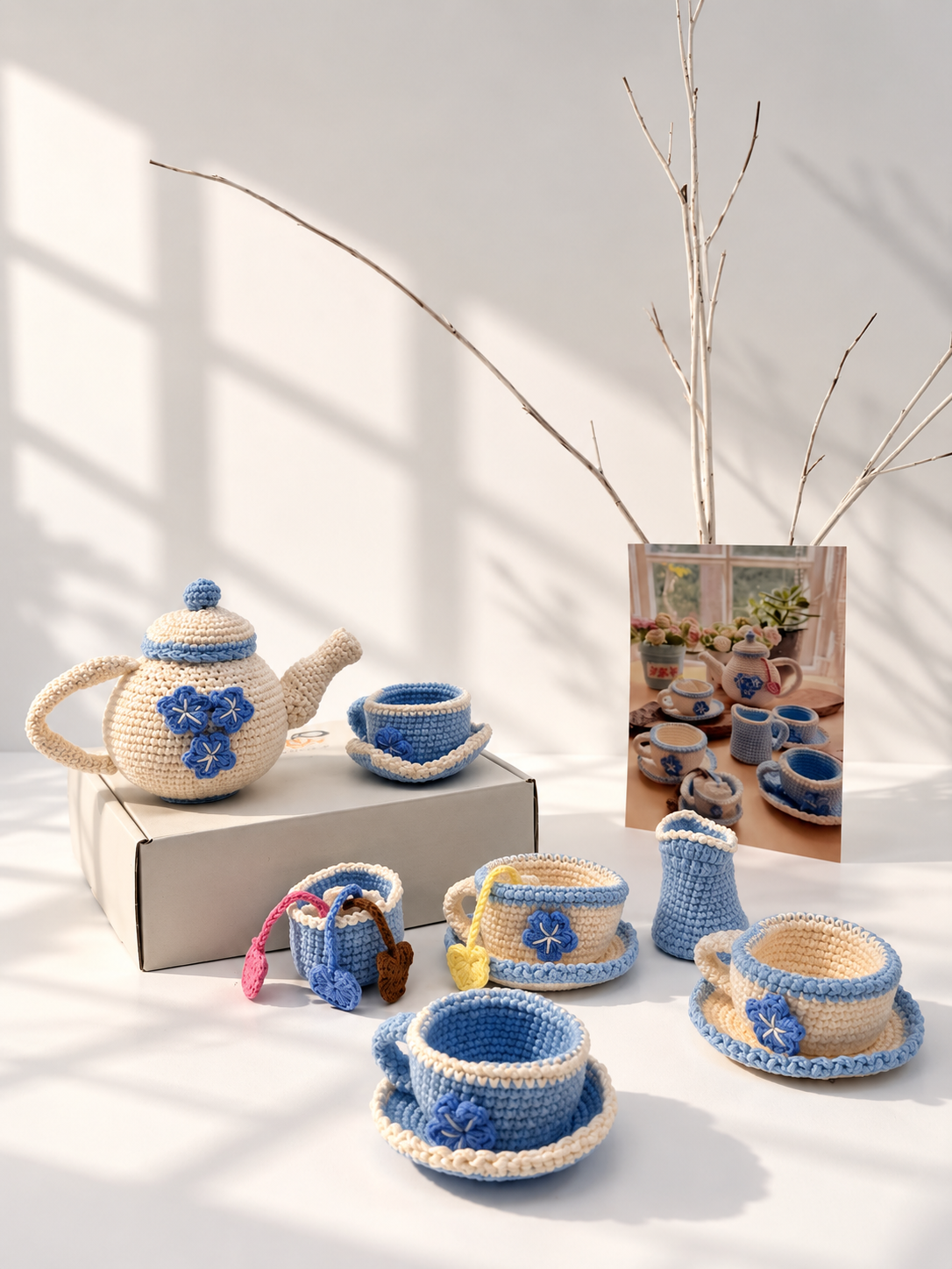 Hello Artisan Box - White Tea Set | DIY Crochet Amigurumi Kit