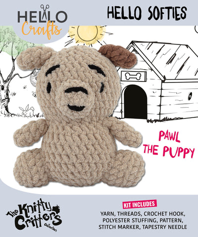 Knitty Critters - Hello Softies - Pawl The Puppy | DIY Amigurumi Crochet Kit