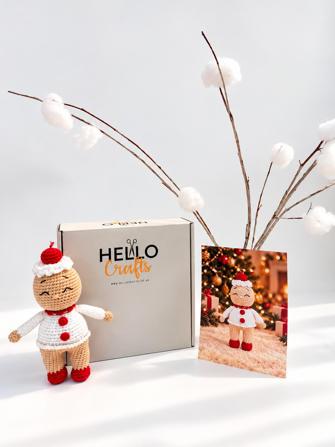 Hello Artisan Box Christmas Adorables - Cherry Sweet | DIY Crochet Amigurumi Kit