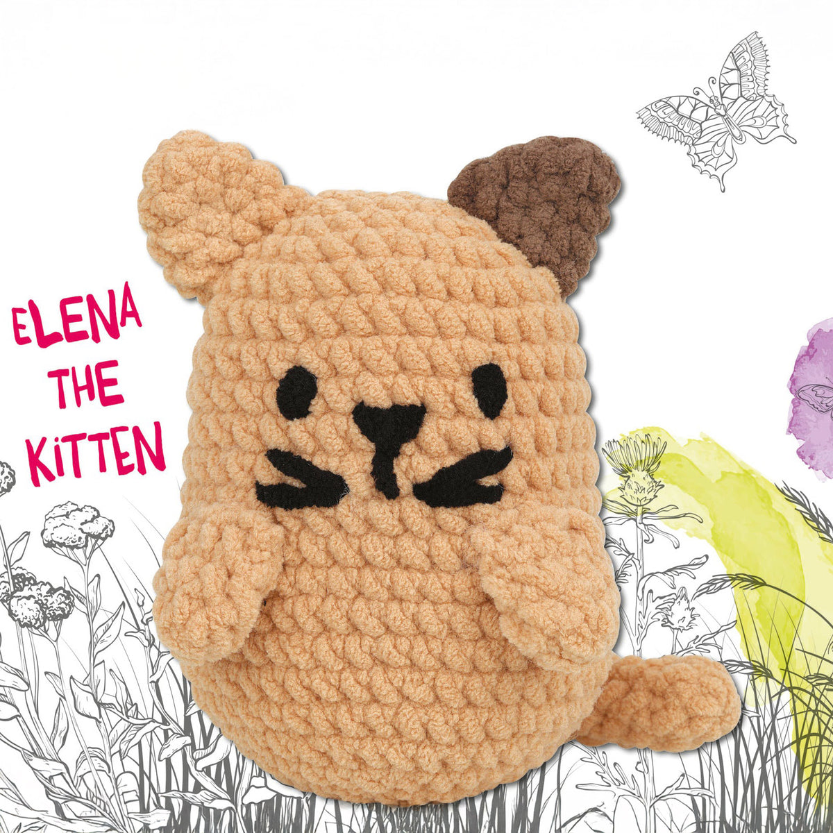 Knitty Critters - Hello Softies - Elena The Kitten | DIY Amigurumi Crochet Kit