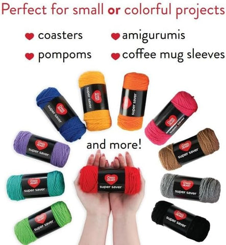 Red Heart Super Saver Super Yarn Craft Kit for Crochet & Knitting & Amigurumi Projects