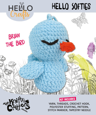 Knitty Critters - Hello Softies - Brian The Bird | DIY Amigurumi Crochet Kit