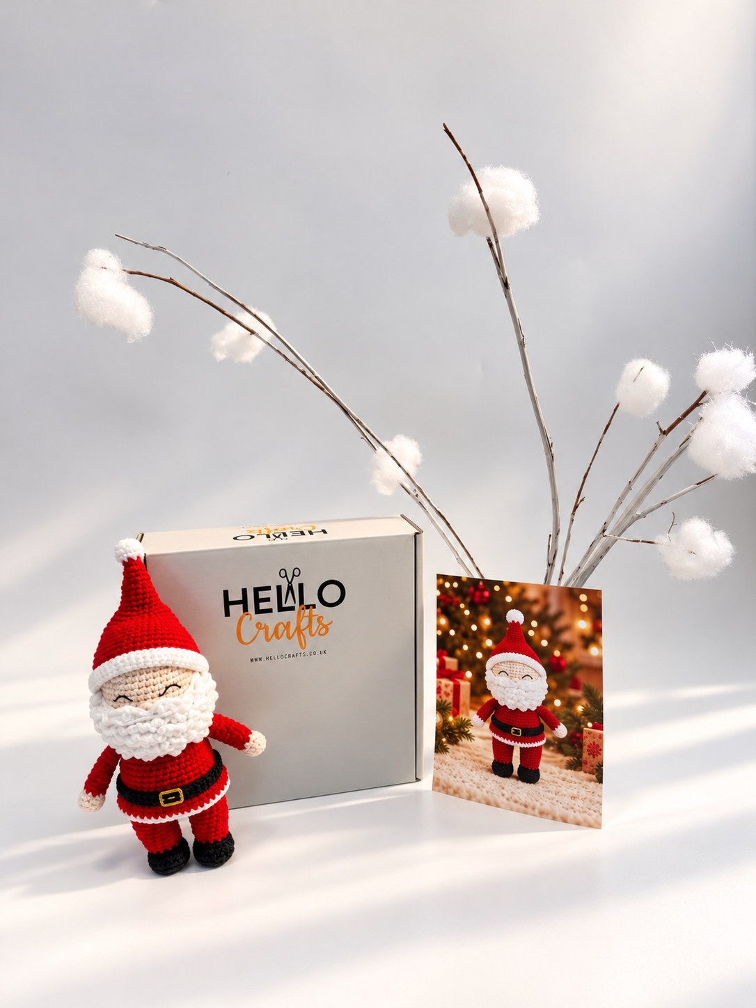 Hello Artisan Box Christmas Adorables - Jolly Santa | DIY Crochet Amigurumi Kit