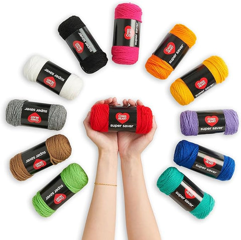 Red Heart Super Saver Yarn Super Stitchers Kit with Accessories for Knitting, Crochet & Amigurumi Projects