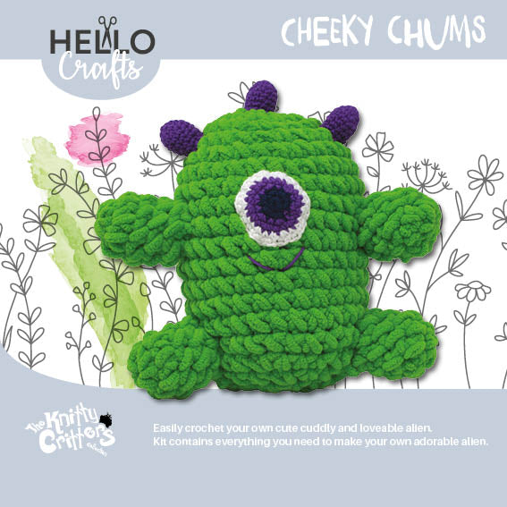 Knitty Critters - Cheeky Chums - Alien | DIY Amigurumi Crochet Kit