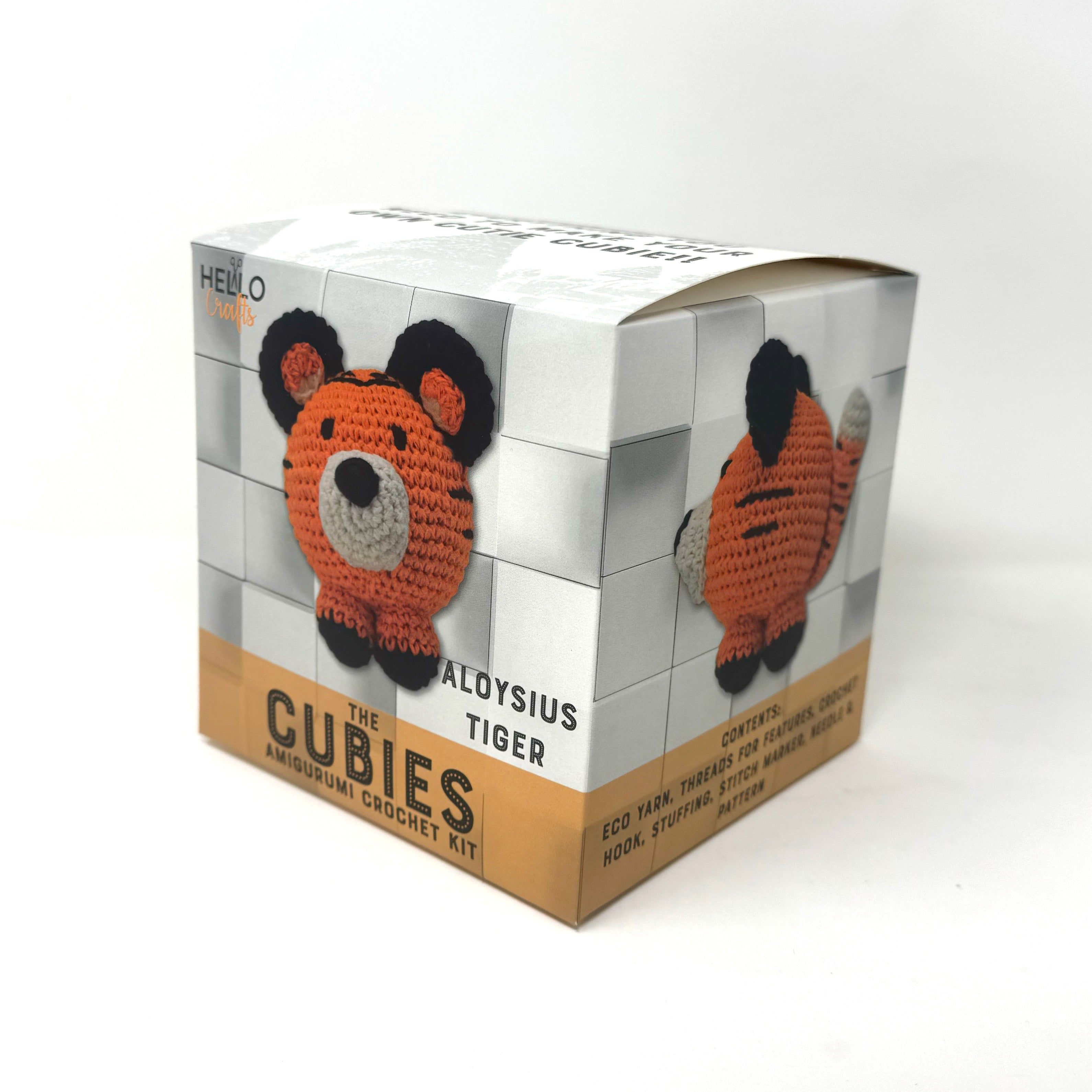 Knitty Critters -  Cubies - Aloysius Tiger | DIY Amigurumi Crochet Kit