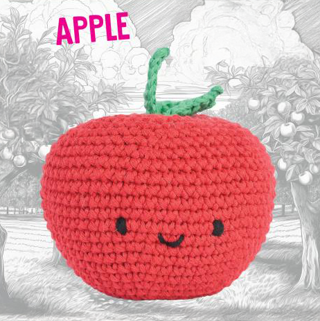 Knitty Critters - Pouch Pals I Apple | DIY Fruit Amigurumi Crochet Kit