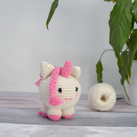 Knitty Critters - Cubies - Ashley Unicorn | DIY Amigurumi Crochet Kit