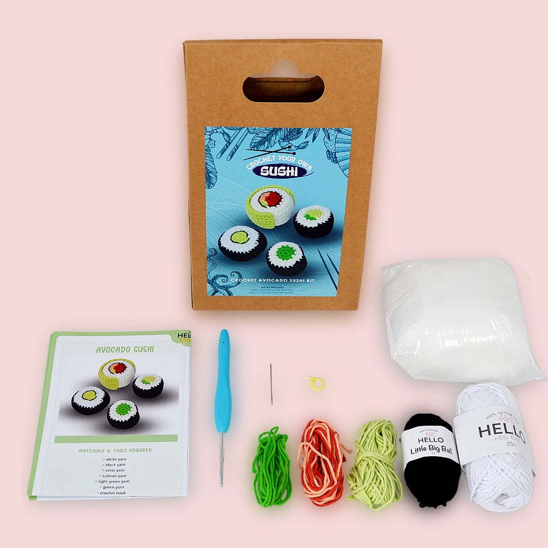 Knitty Critters - Sushi Sets - Avocado Sushi | DIY Amigurumi Crochet Kit