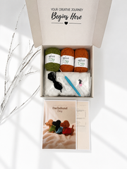 Hello Artisan Box - Cosy Sausage Dog - Light Brown | DIY Crochet Amigurumi Kit