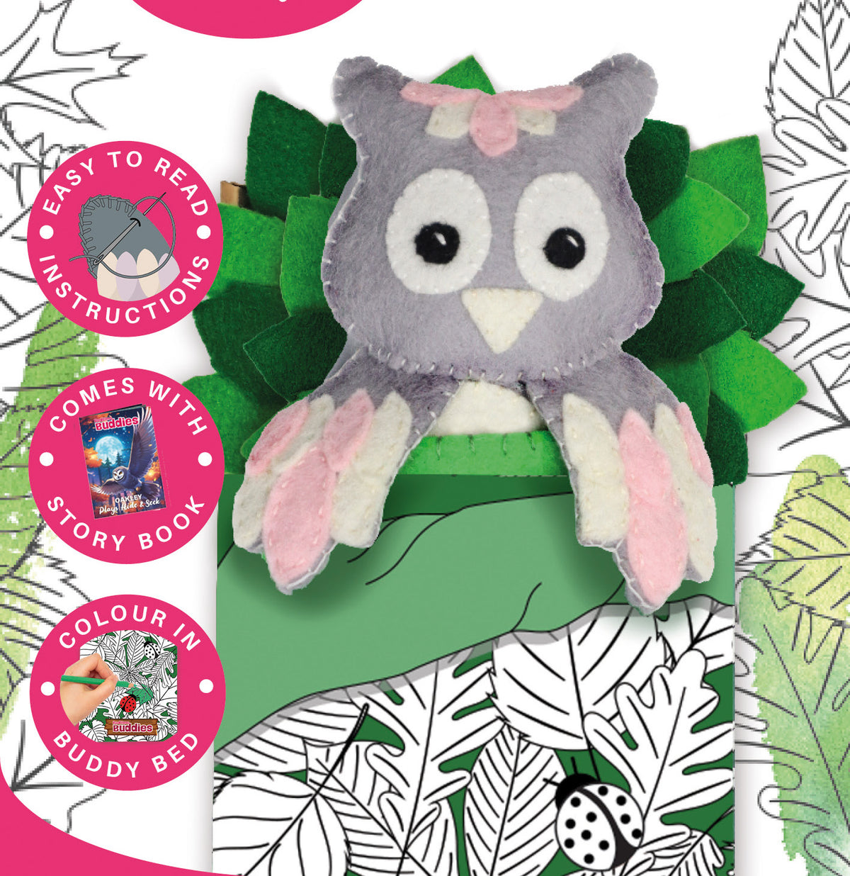 Bedtime Buddies Felt Sewing Kit - Create Oakley the Owl | Magical Craft for Kids & Beginners