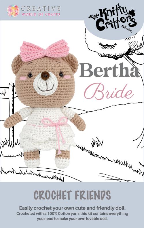 Knitty Critters - Wedding Bears - Bertha Bride | DIY Amigurumi Crochet Kit