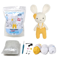 Knitty Critters - Pouch Friends - Betsy Bunny | DIY Amigurumi Crochet Kit