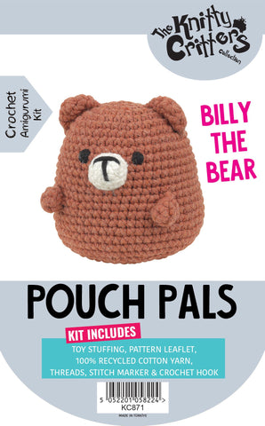 Knitty Critters - Pouch Pals II- Billy The Bear | DIY Amigurumi Crochet Kit