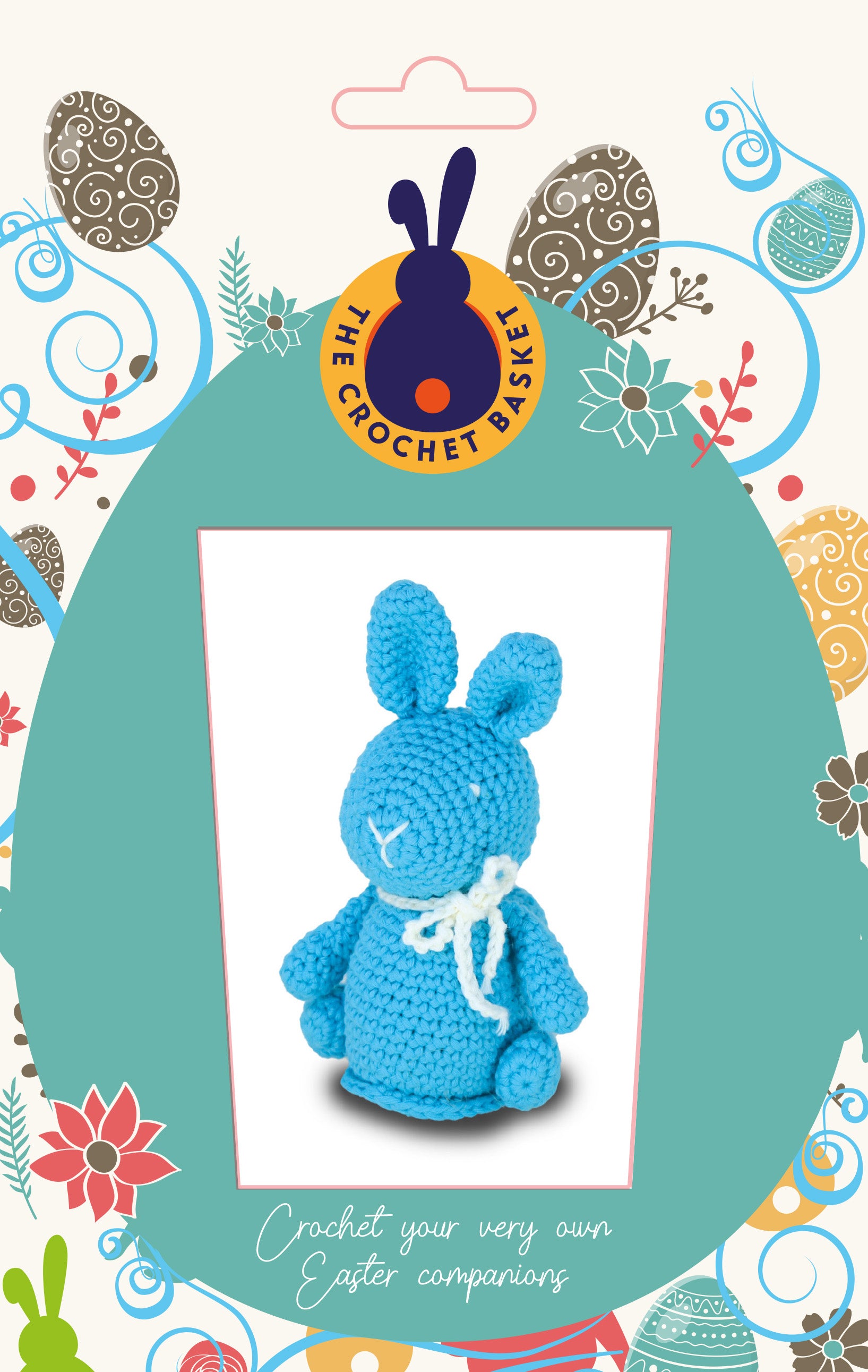 Knitty Critters - Easter - White/Blue Chocolate Bunny | DIY Amigurumi Crochet Kit
