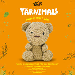 Knitty Critters - Yarnimals - Bruno The Bear | DIY Amigurumi Crochet Kit