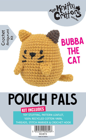 Knitty Critters - Pouch Pals II - Bubba The Cat | DIY Amigurumi Crochet Kit