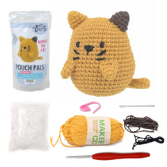 Knitty Critters - Pouch Pals II - Bubba The Cat | DIY Amigurumi Crochet Kit