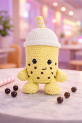 Knitty Critters - The Coffee Club - Bubble Tea | DIY Amigurumi Crochet Kit