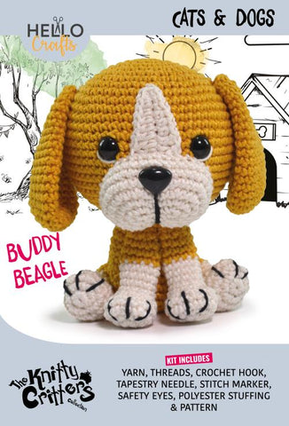 Knitty Critters - Cats & Dogs - Buddy Beagle | DIY Amigurumi Crochet Kit