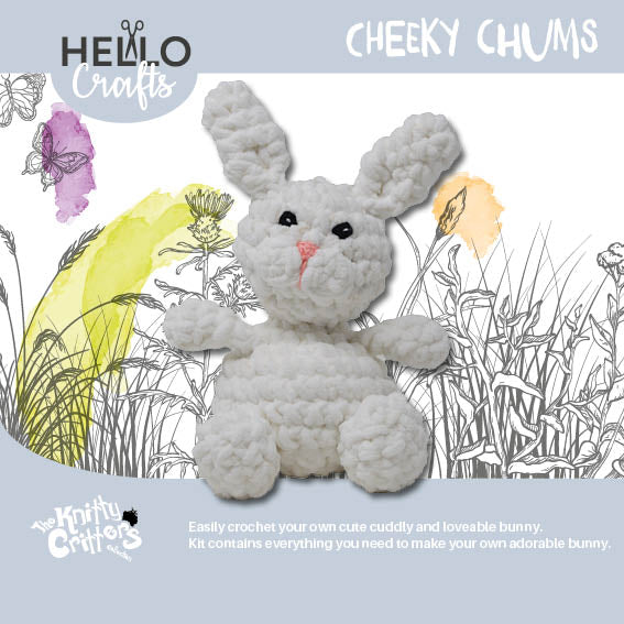 Knitty Critters - Cheeky Chums - Bunny | DIY Amigurumi Crochet Kit