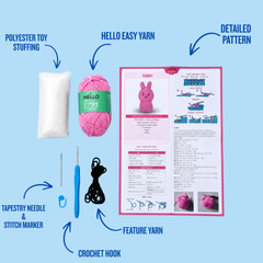 Knitty Critters - Pouch Pals V - Betty Bunny | DIY Amigurumi Crochet Kit