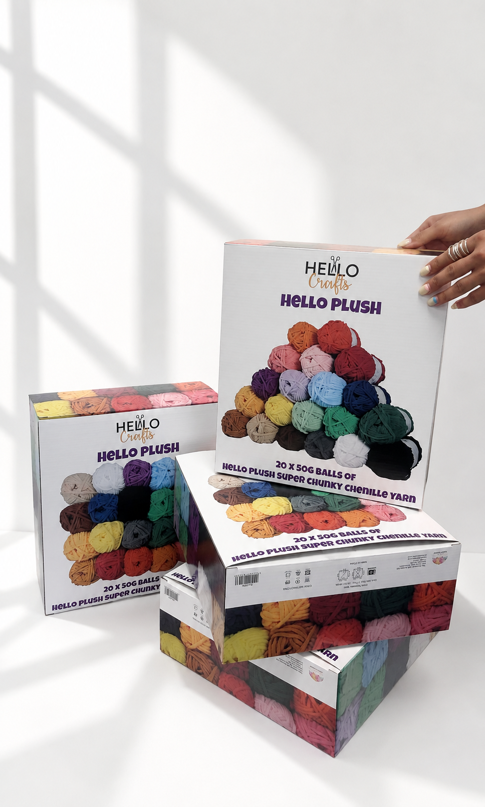MEGA OFFER - 4 Boxes of Hello Plush Yarn - 80 Balls in Total!!