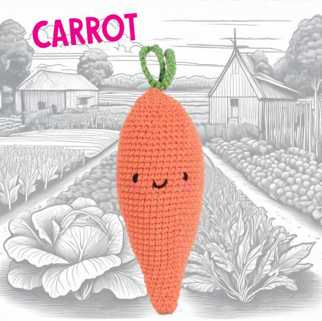 Knitty Critters - Pouch Pals I Carrot | DIY Vegetable Amigurumi Crochet Kit