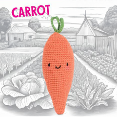 Knitty Critters - Pouch Pals I Carrot | DIY Vegetable Amigurumi Crochet Kit