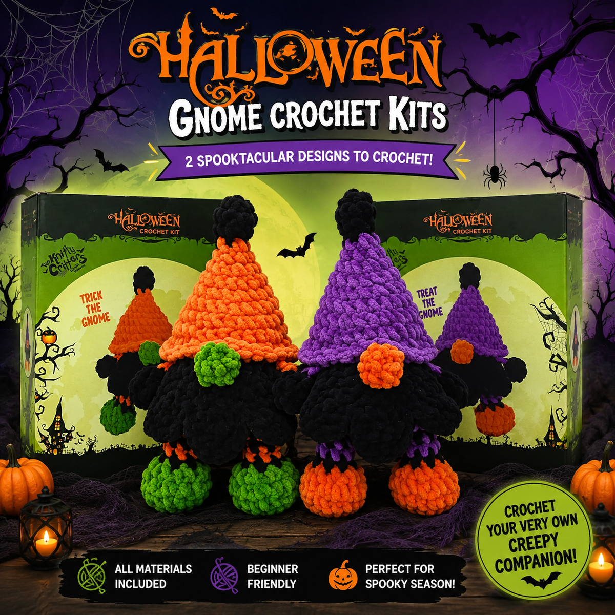 Knitty Critters Halloween Gnomes - Trick & Treat Bundle