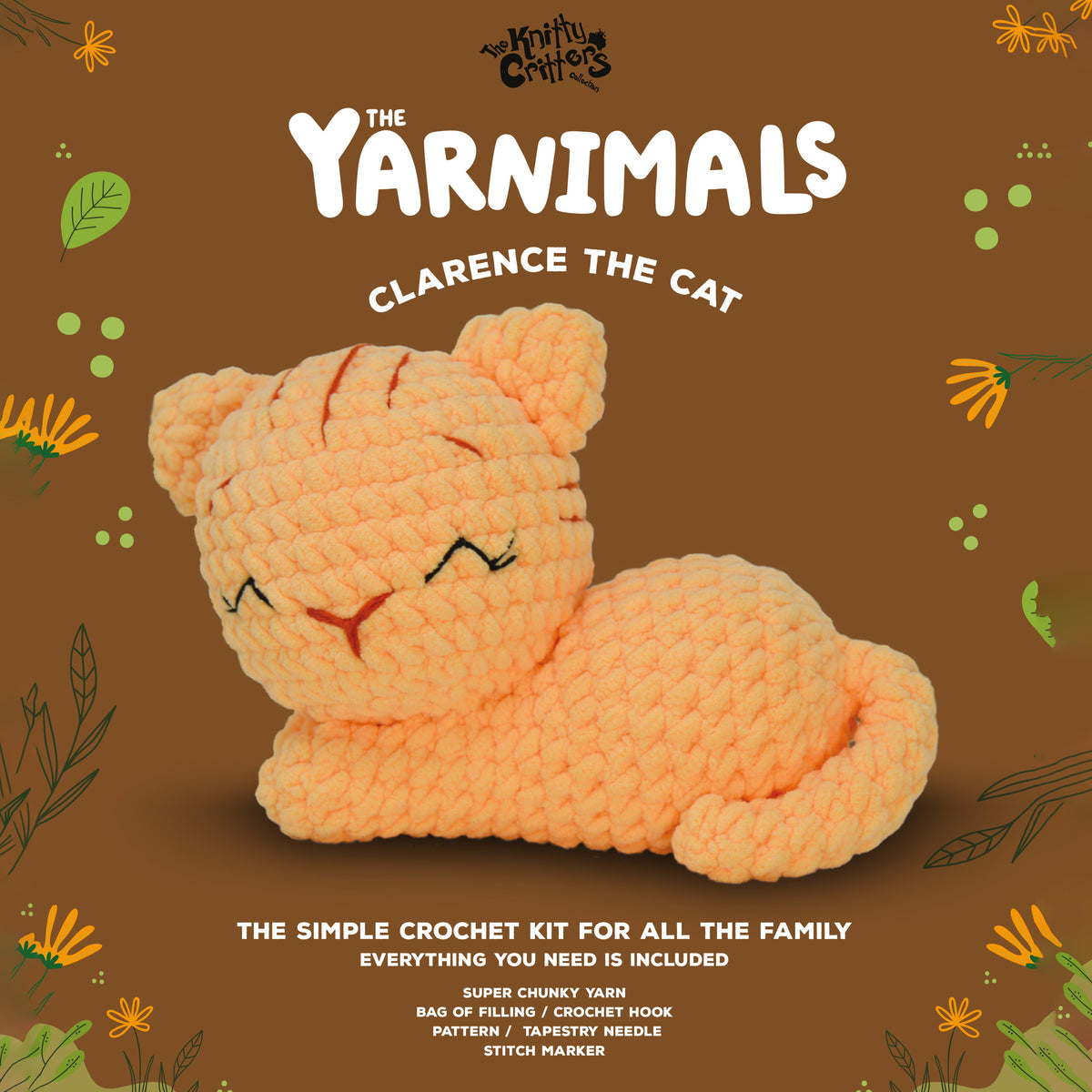 Knitty Critters - Yarnimals - Clarence The Cat | DIY Amigurumi Crochet Kit