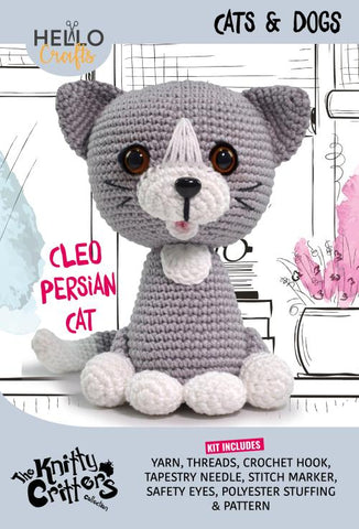 Knitty Critters - Cats & Dogs - Persian Cat | DIY Amigurumi Crochet Kit