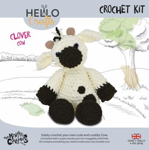 Knitty Critters - Main Collection - Clover Cow | DIY Amigurumi Crochet Kit