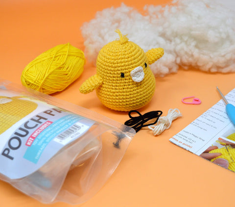 Knitty Critters - Pouch Pals I Colin The Chick | DIY Amigurumi Crochet Kit